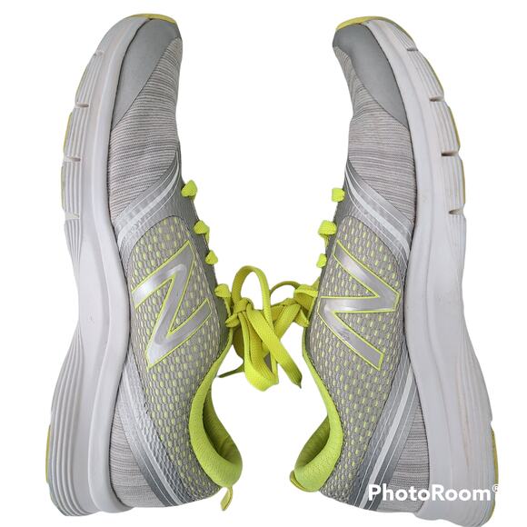 New Balance lace up sneakers gray neon green, EUC, size 9 - Picture 3 of 7
